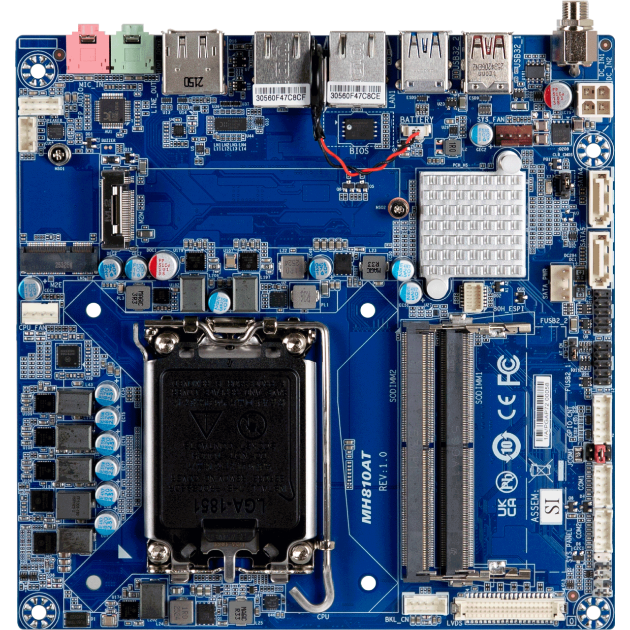 iTXL-H810A | Thin Mini-ITX motherboard with Intel® H810 Chipset