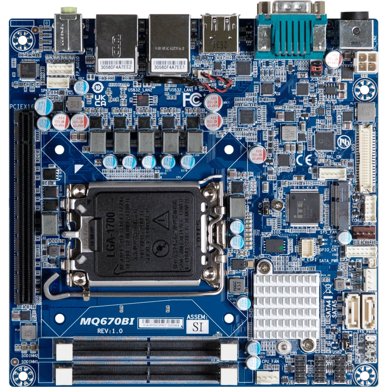 mITX-Q670B | Mini-ITX motherboard with Intel® Q670 Chipset