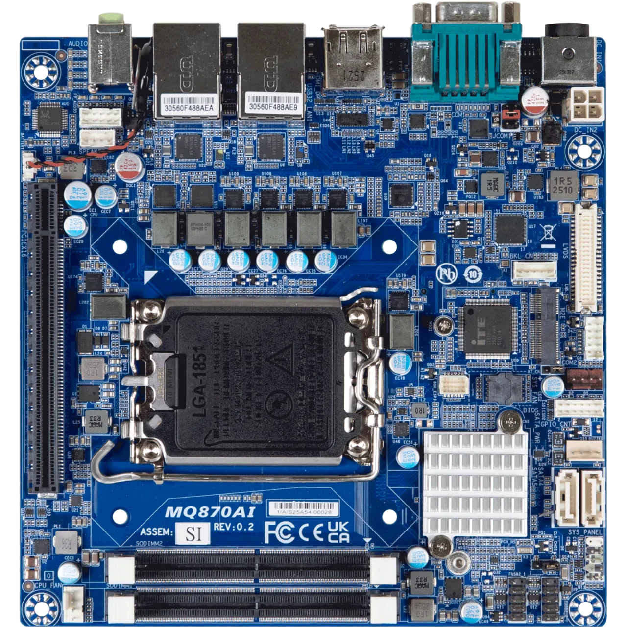 mITX-H810A | Mini-ITX motherboard with Intel® H810 Chipset
